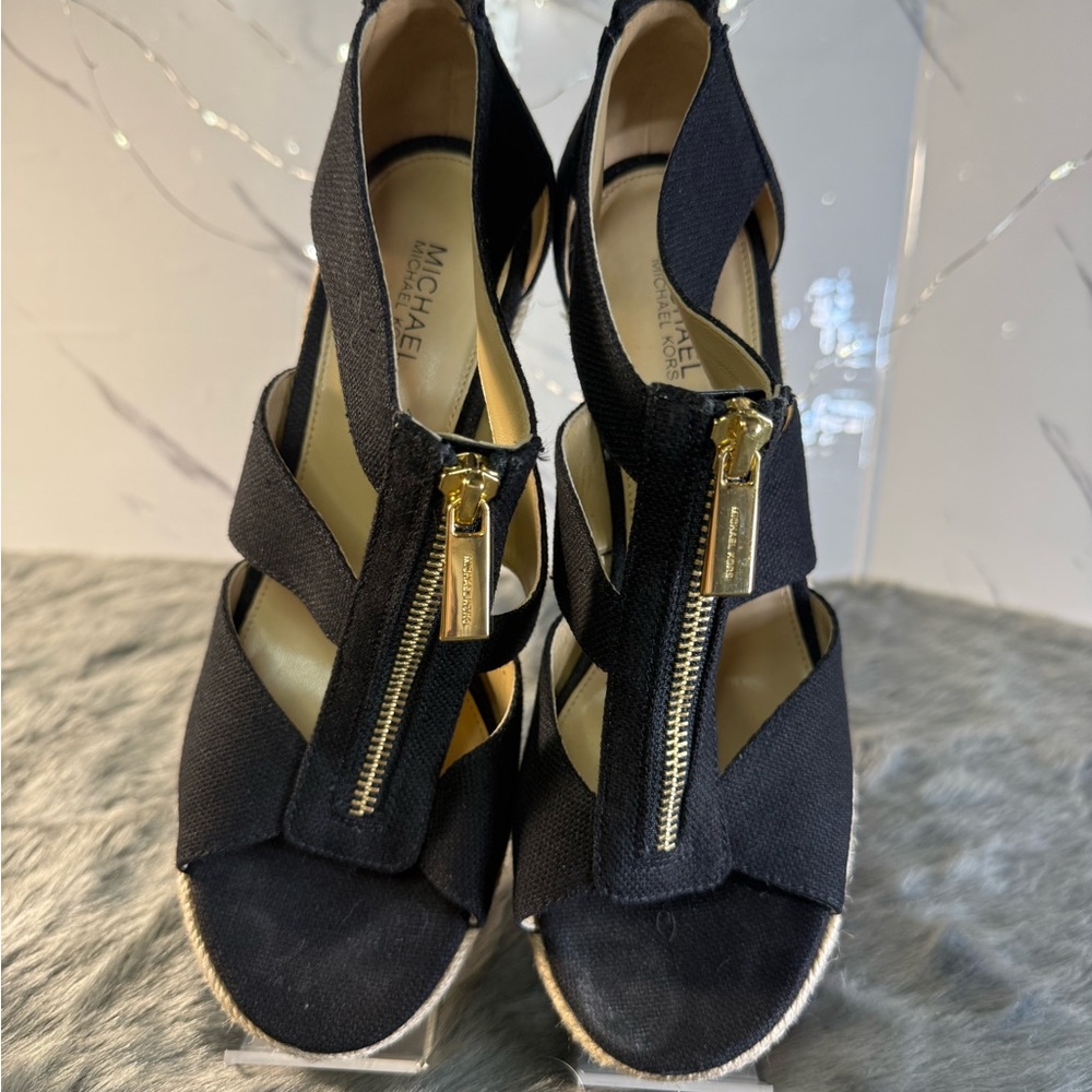 Michael Kors Black Wedge Sandals